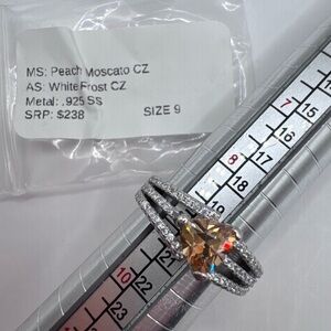 Ryze Party .925 Peach Moscato CZ Sterling Silver Ring